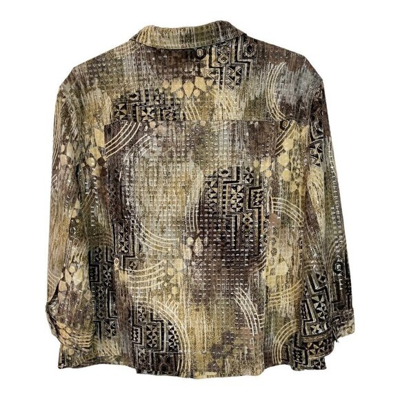 N TOUCH Women's Clear Sequin Zippered Jacket Top Size 14 Multicolor Abstract EUC - Picture 2 of 14